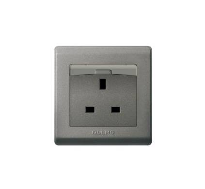 فيش 13A مع غطاء رمادي اولمو AULMO S2134/1