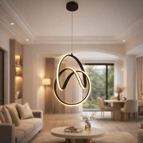 علاقي مفرد LED كبير بشكل جذاب اسود