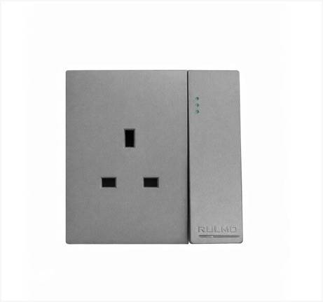 فيش 13A مع مفتاح كبير بيانو رمادي AULMO PLUS T-L8098DP