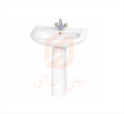 مغسلة بعامود كناري ابيض بورسلينا