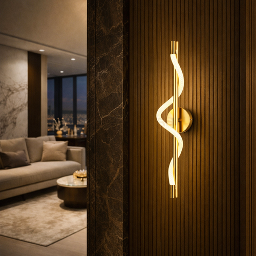 ابليك جداري LED بشكل انيق ذهبي