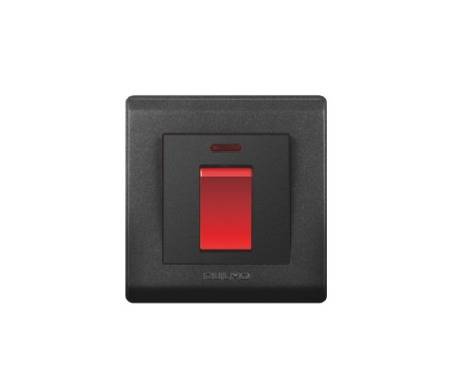 مفتاح مكيف 7*7 اسود اولمو AULMO S2109