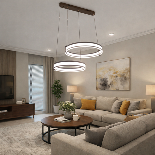 ثريا LED بتصميم رائع ثنائي الحلقات