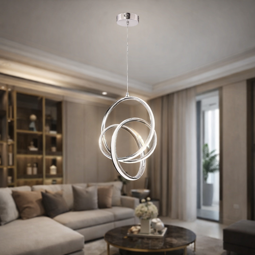 علاقي مفرد LED كبير بشكل جذاب كروم