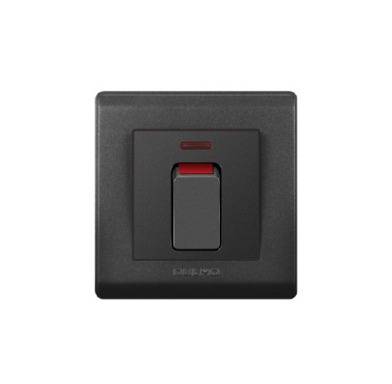 مفتاح سخان 20امبير اسود اولمو AULMO S2108