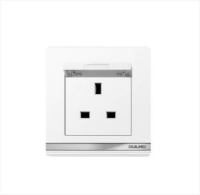 فيش 13A مع غطاء بيانو ابيض اولمو AULMO L5134/1