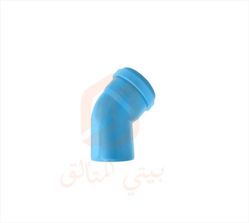 كوع فاتح 45 درجة ازرق معزول صامت بعدة مقاسات مختلفة المنى