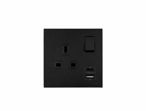فيش 13 امبيرمع USB+TYPC الفا اسود الفنار ماسا MASA