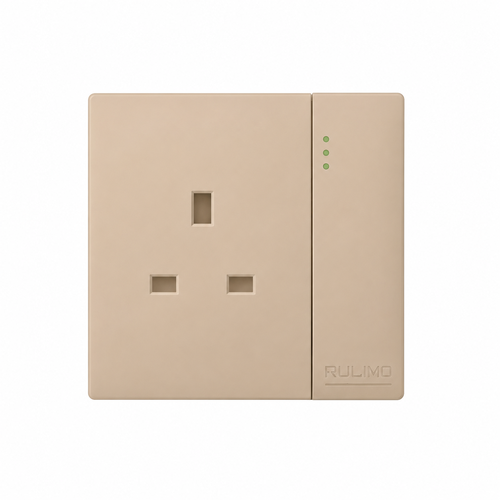 فيش 13A مع مفتاح كبير بيانو ذهبي AULMO PLUS T-L8098DP