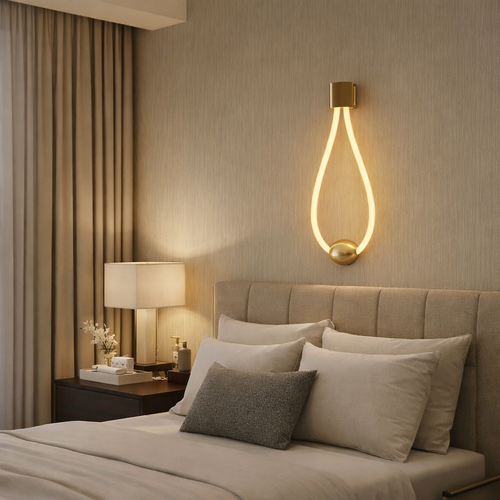 ابليك جداري LED على شكل حبل انيق ذهبي
