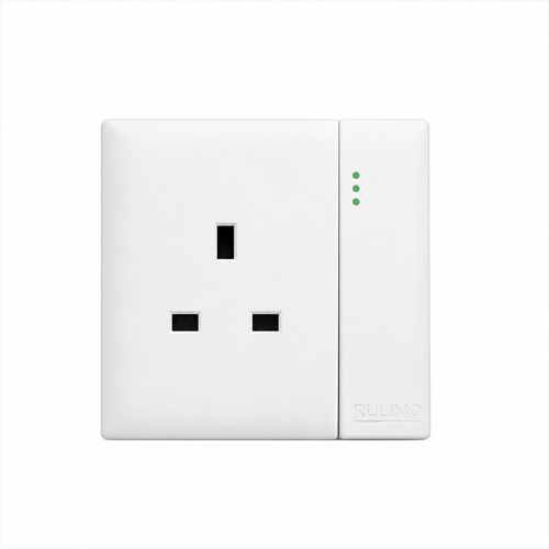 فيش 13A مع مفتاح كبير بيانو ابيض AULMO PLUS T-L8098DP