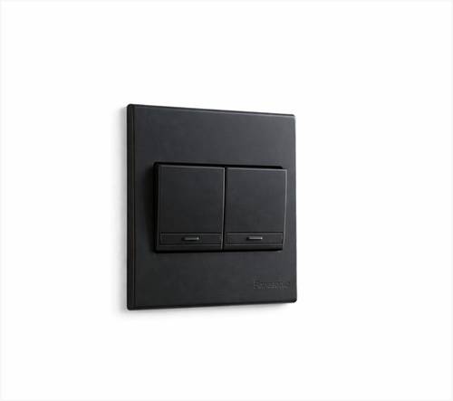 مفتاح مزدوج عريض بعدة خيارات مختلفة بانسونيك اسود EB Panasonic