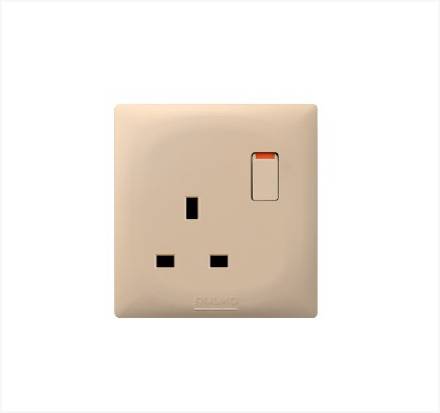 فيش 13A مع مفتاح بيانو ذهبي AULMO PLUS L8098DP