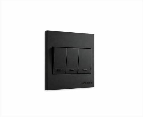مفتاح ثلاثي عريض بعدة خيارات مختلفة بانسونيك اسود EB Panasonic