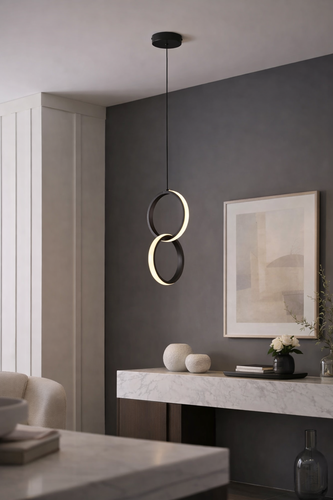 علاقي LED على شكل حلقتين مترابطة