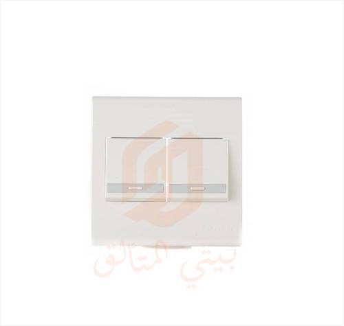 مفتاح مزدوج عريض بعدة خيارات مختلفة بانسونيك ابيض Panasonic