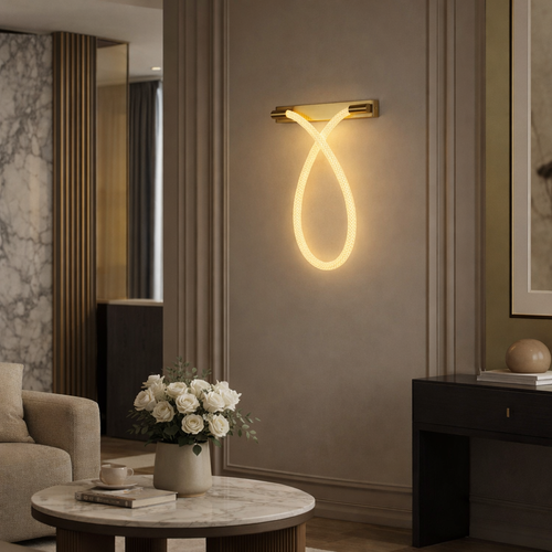 ابليك جداري LED على شكل حبل انيق ذهبي