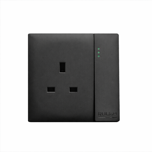 فيش 13A مع مفتاح كبير بيانو اسود AULMO PLUS T-L8098DP