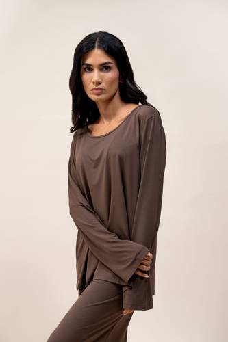 بيجاما طويلة بدون أزرار - دفئ الكستناء