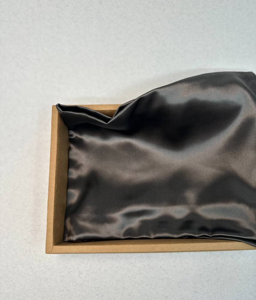  غطاء مخدة حرير ملبري ١٠٠٪ iSelect- 100% Pure Mulberry Silk CHARCOAL 