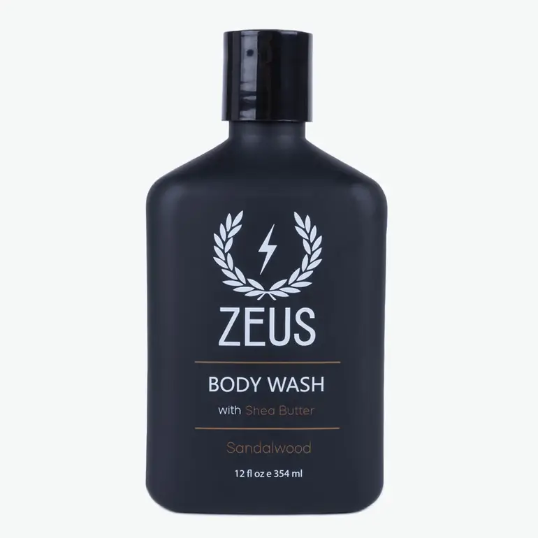 غسول رجالي للجسم بخشب الصندل وزبدة الشيا Zeus