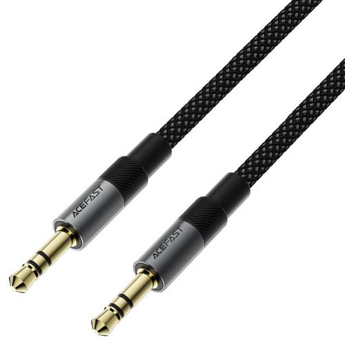 كيبل صوت (AUX) 3.5 ملم ذكر إلى 3.5 ملم ذكر قماشي مضفر بجودة صوت Hi-Fi عالي الدقة موديل J10 من Acefast - أسود