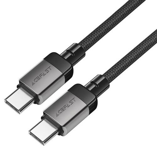 كيبل شحن قماشي Type-C إلى Type-C من سبائك الزنك الفاخرة بقوة 60 واط Acefast C9-03 - أسود