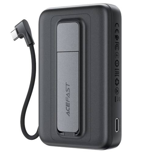 باور بانك ACEFAST M24 مغناطيسي 10000mAh مع حامل وكابل مدمج وشحن سريع 22.5W
