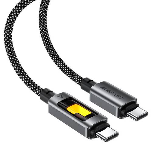 كابل شحن سريع USB-C إلى USB-C بقوة 60W من ACEFAST مع إضاءة متدرجة وغطاء نايلون مضفر – موديل C21-03