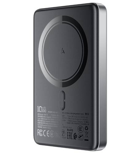 M12-10000 باور بانك ACEFAST M12 مغناطيسي 10000mAh شحن سريع 20W نحيف جدًا مع شحن لاسلكي