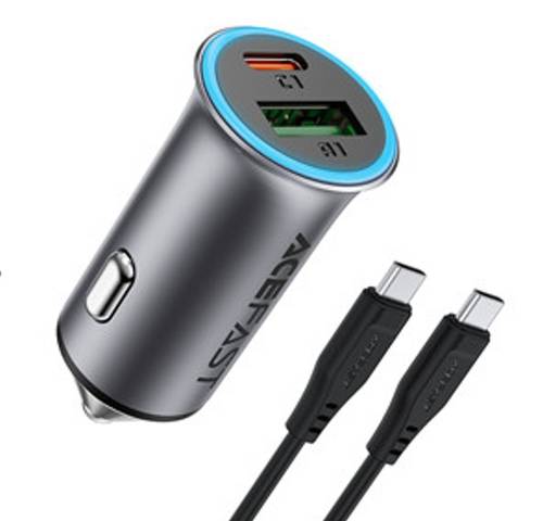 B16-95W شاحن سيارة سريع مع كيبل USB-C بقدرة 95W (USB-C + USB-A)