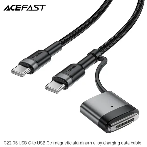 كيبل ACEFAST مغناطيسي USB-C إلى USB-C بقوة 240W – شحن سريع فائق مع MagSafe – نايلون مجدول – C22-05
