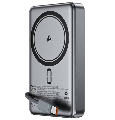 باور بانك ACEFAST M18 مغناطيسي 10000mAh شحن سريع 22.5W مع كابل USB-C مدمج