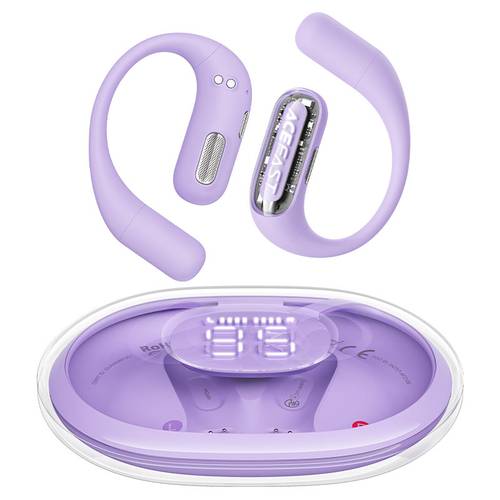 سماعات ACEFAST ACEFIT Pro اللاسلكية بتقنية OWS مع شاشة LED وعلبة شفافة – بنفسجي Windy Purple