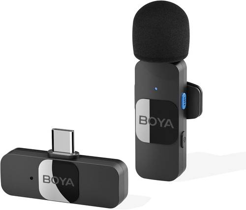 بويا- ميكروفون  لاسلكي بمنفذ USB-C (BY-V10) أسود