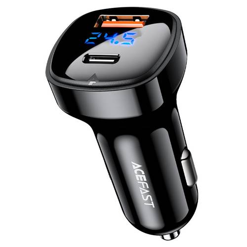 شاحن سيارة B4  سريع 66 واط مع شاشة رقمية (USB-C + USB-A)