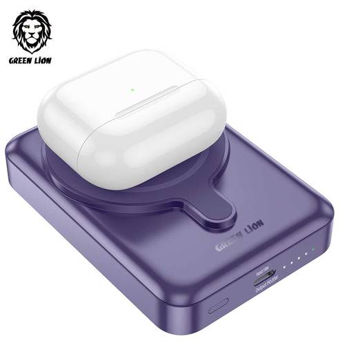 شاحن متنقل لاسلكي 10000 مللي أمبير 3 في 1 Green Lion 3 in 1 Magsafe Power Bank