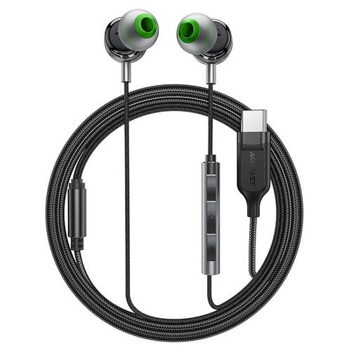 سماعة سلكية ACEFAST L5 بمنفذ USB-C مع مايكروفون وكابل نايلون متين