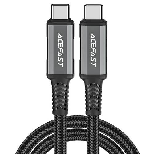 كيبل شحن ونقل بيانات وصورة متكامل (USB4) Type-C إلى Type-C بقوة 240 واط ونقل 40Gbps من Acefast C1-09 - أسود/رمادي
