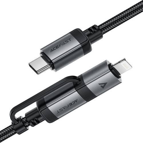 كيبل شحن وبيانات ACEFAST C20-01 USB-C إلى USB-C و Lightning بقوة 60W بهيكل ألمنيوم مضفر