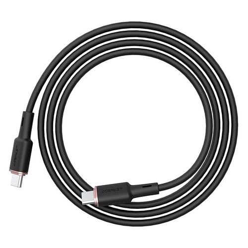  كيبل شحن سريع سيليكون Type-C إلى Type-C من سبائك الزنك بقوة 60 واط Acefast C2-03 - أسود