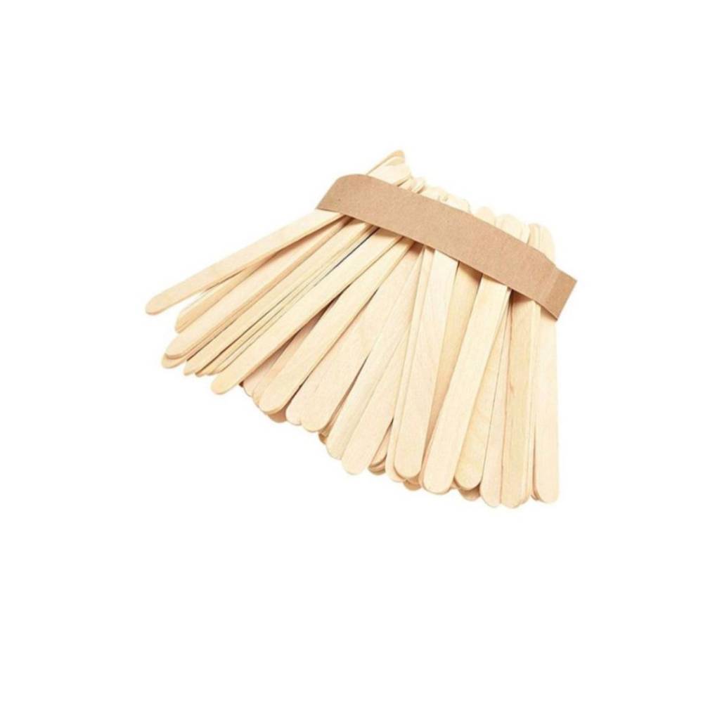 مجموعة من 50 عصا خشبية للحلوى المثلجة بيج 11.4x1x0.2سم