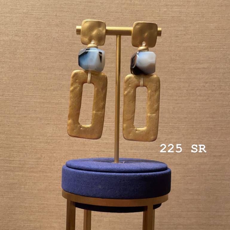 ombre stone earrings -#120 