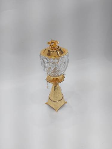 مبخرة زجاج قاعدة ذهبي CA-121E/G