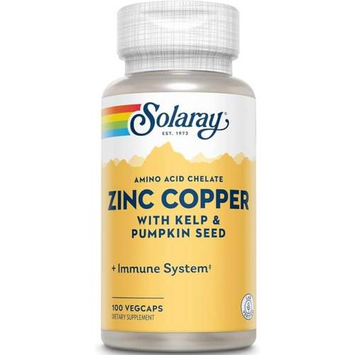 Solaray Zinc Copper with Sea Kelp & Pumpkin Seed 100vegcaps