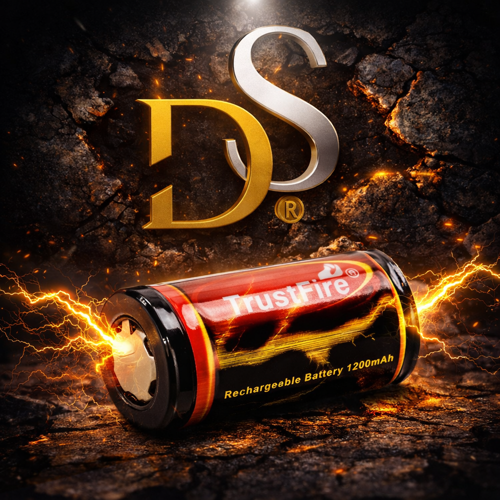 بطارية TrustFire ‏18350 قابلة لإعادة الشحن 1200mAh ‏3.7V (Flat Top)