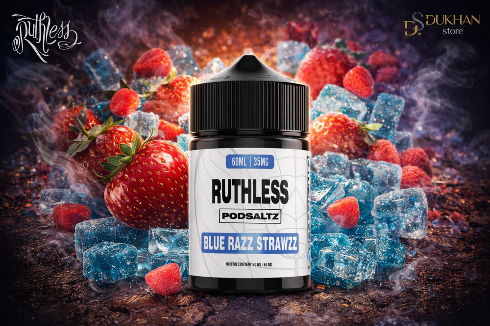 نكهة Ruthless PodSaltz Blue Razz Strawzz سولت نيكوتين 60 مل