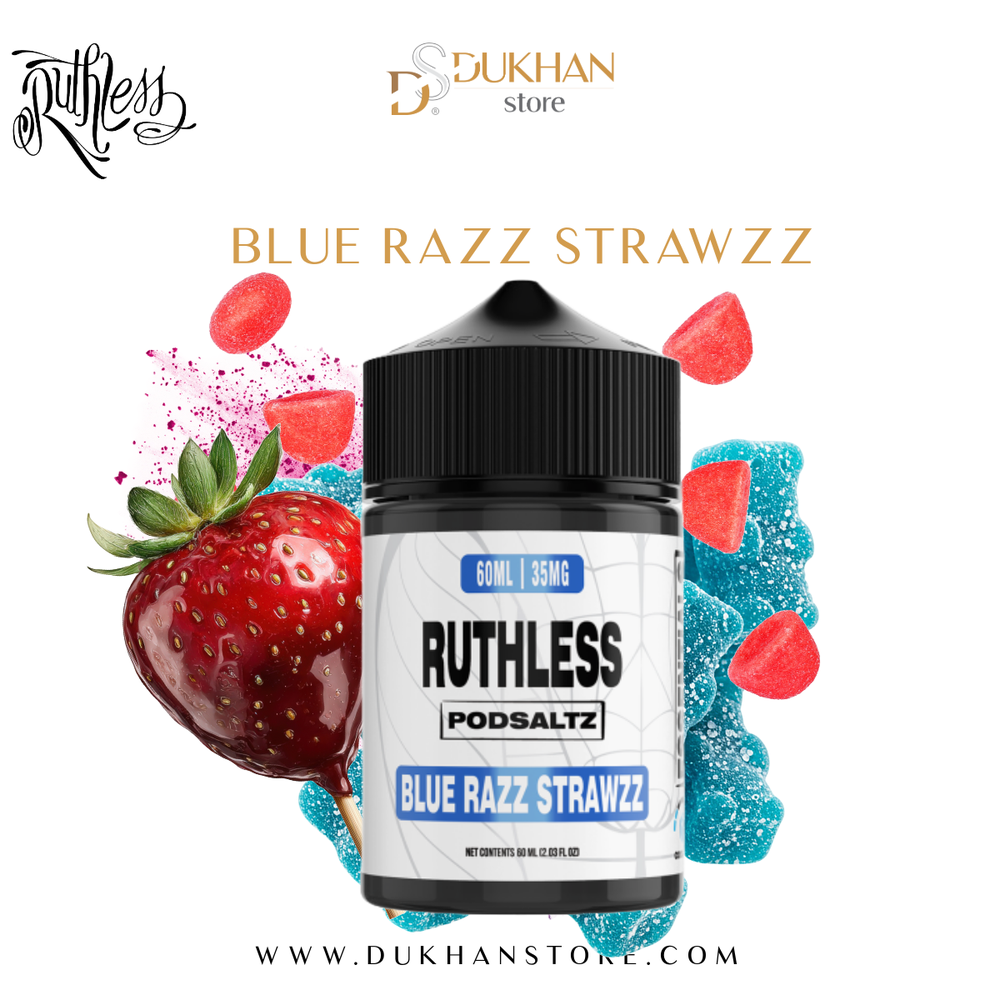 نكهة Ruthless PodSaltz Blue Razz Strawzz سولت نيكوتين 60 مل