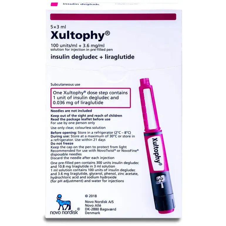 Xultophy 100 Units/Ml+ 3.6Mg/Ml 5 Pens 3Ml (Refrigerator)