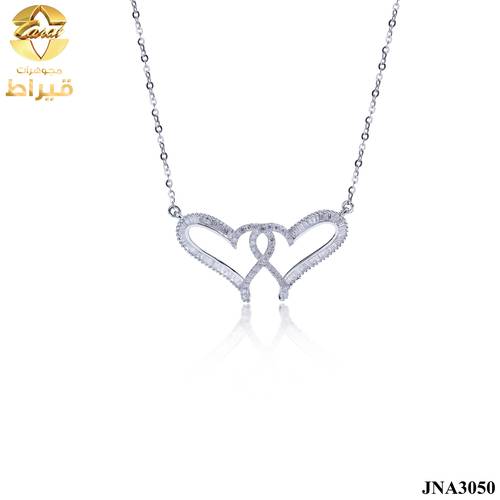 مجوهرات ، ذهب ، عقد ذهب أبيض مع ألماس عيار 18